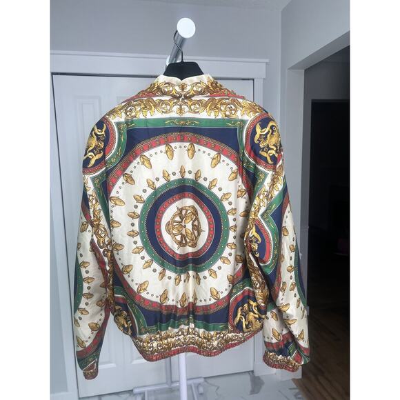 Gucci Mens BLOUSONMERMAID CIRCLE BOMBER ON TWILLGREEN/IVORY PRNT/MIX New - Picture 12 of 13